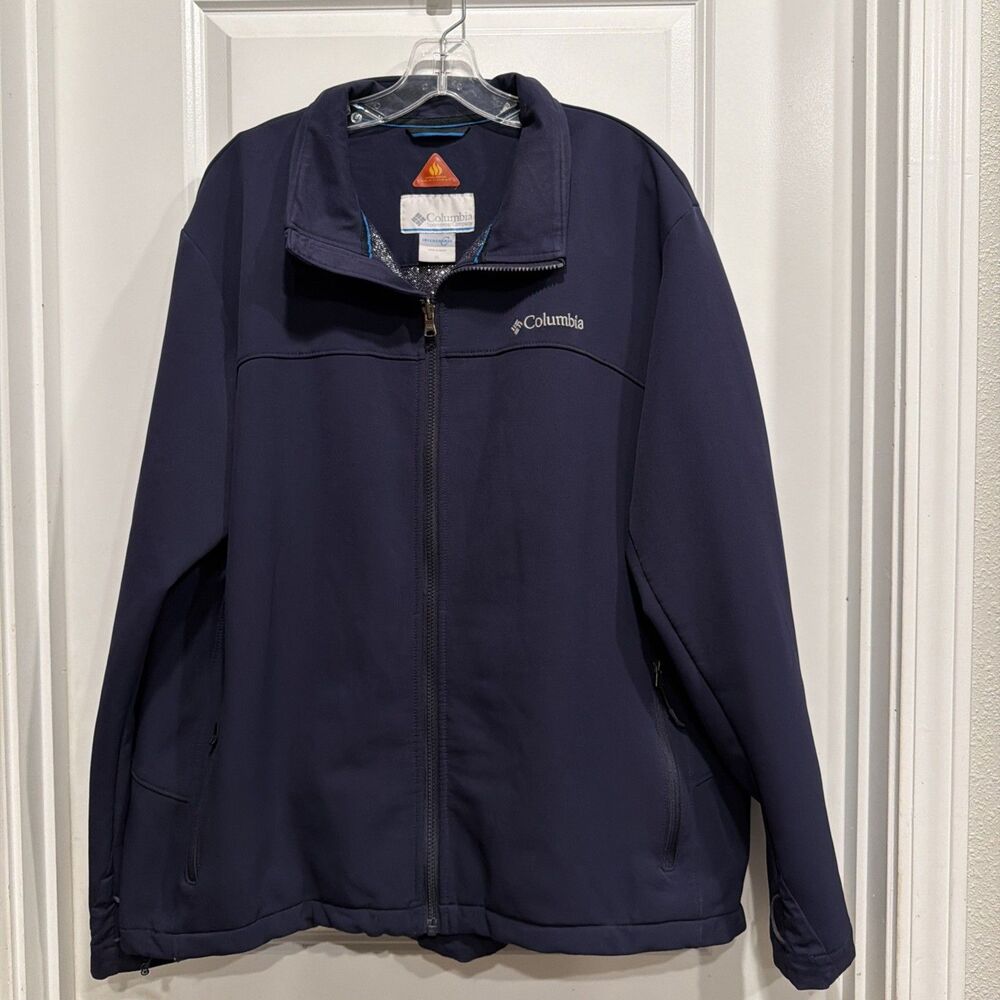 Columbia Jacket Men XL Waterproof Blue Zip Omni-heat Interchange Therma Comfort